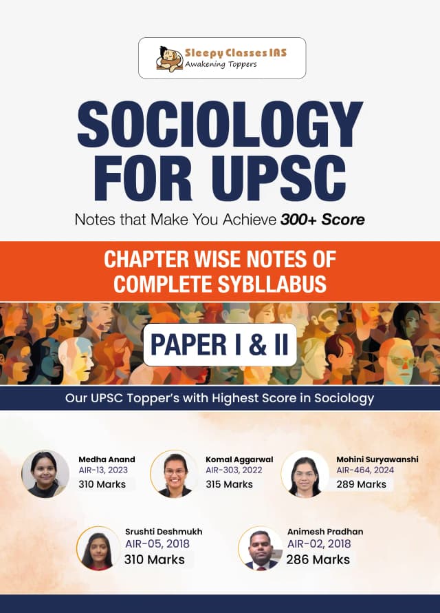 Preview placeholder for Sleepy Classes' Sociology Notes (Paper 1 & 2)